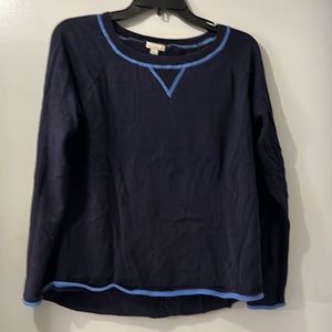 Navy sweater with light blue detailing